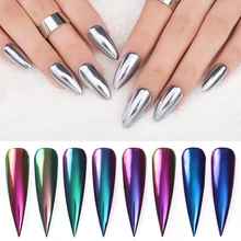 1 коробка Зеркало розовое золото ногтей Блеск хромированный пигмент с Блестками Пыль Хамелеон зеркальный ногтевой порошок anicure дизайн ногтей