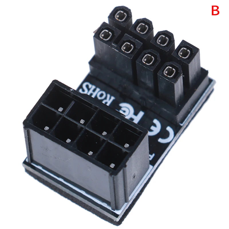 ATX 8pin Male 180 градусов угловой до 8Pin Женский адаптер питания для настольных