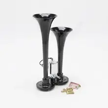 Двойной Воздушный Рог с электрическим соленоидным для грузовиков-супер громкий 150 дБ 12 V/24 V DC-подходит для грузовиков SUV лодки поезд(черный