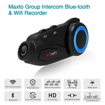 

Maxto M3 Group 6 Riders Motorcycle Intercom Interphone Bluetooth & Wifi Recorder Sport Dash Camera DVR Waterproof 2020 New