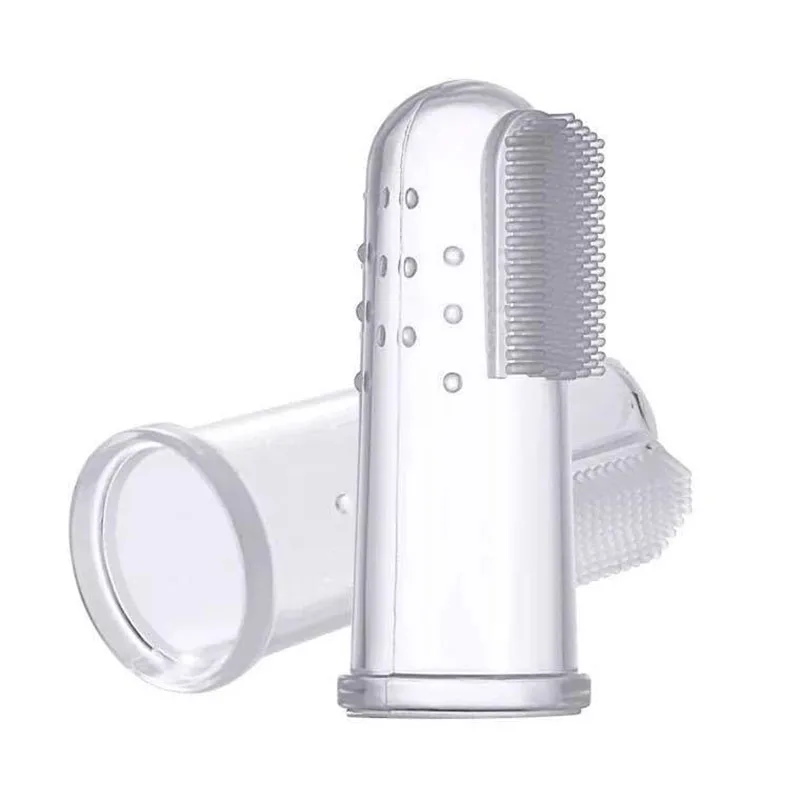 

5 pcs New hot super soft pet finger toothbrush pet dog brush bad breath tartar dental tools dog cat cleaning supplies