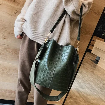 

Vintage leather Stone Pattern Crossbody Bags For Women 2020 New Shoulder Bag Fashion Handbags and Purses Bucket Bags