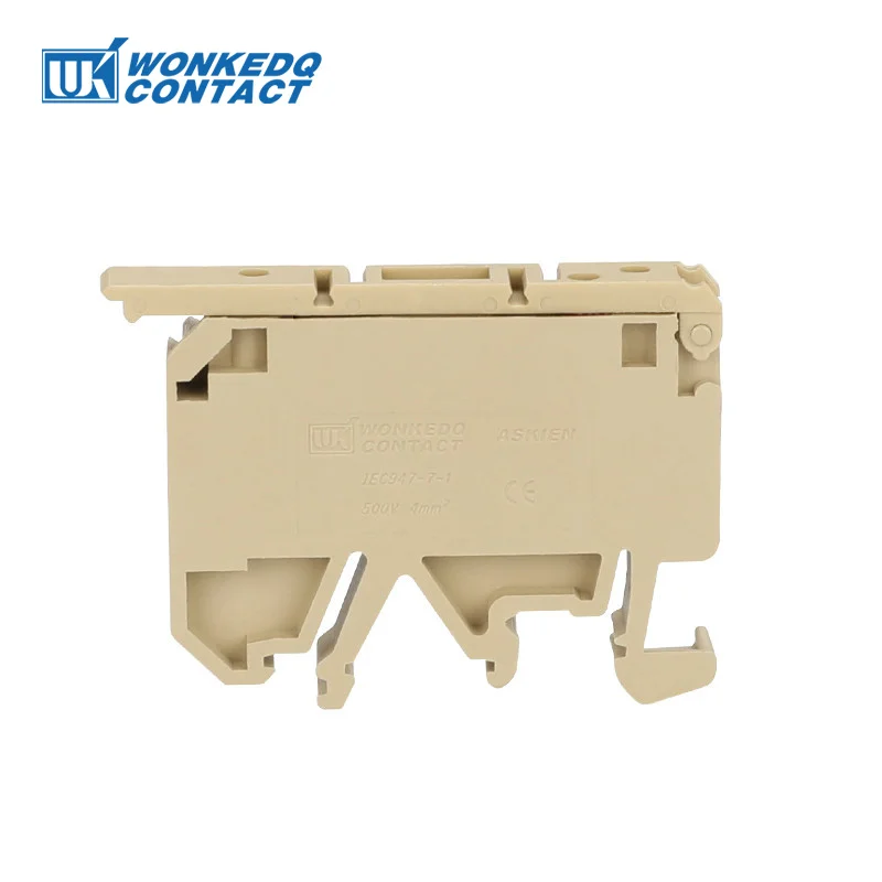 Din Rail Terminal Block 10Pcs ASK1EN 24V/220V LED Light 5*20mm 0.5-10A Fuse Holder Din Rail Terminal Block 4mm&sup2; Screw Connector SAK ASK1LDEN ASK 1EN
