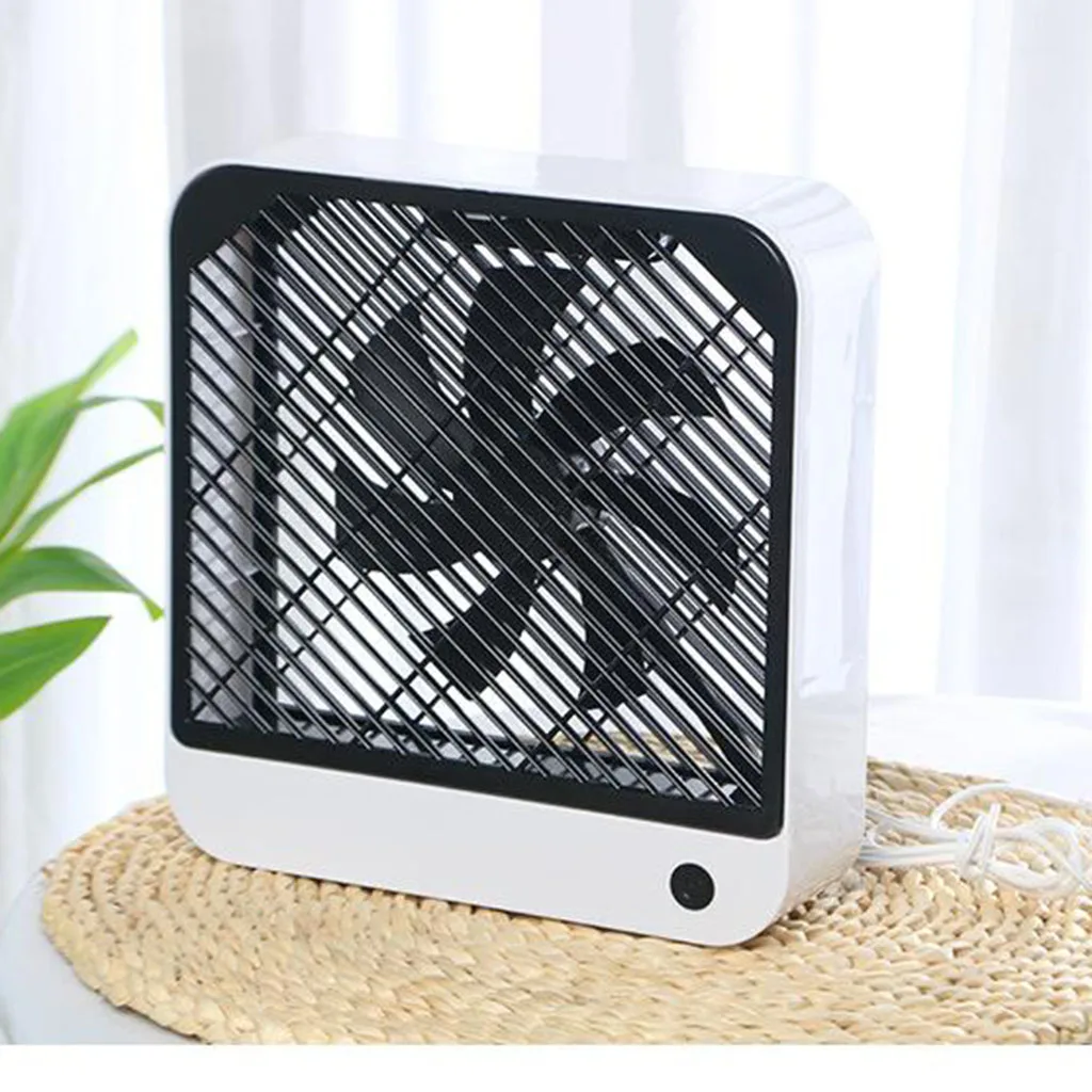 Rechargeable Mini Desk Fan, 2 Speeds, Lower Noise, Battery Operated for Travel Home and Office, 1.5 Meter 4.9 ft Cable