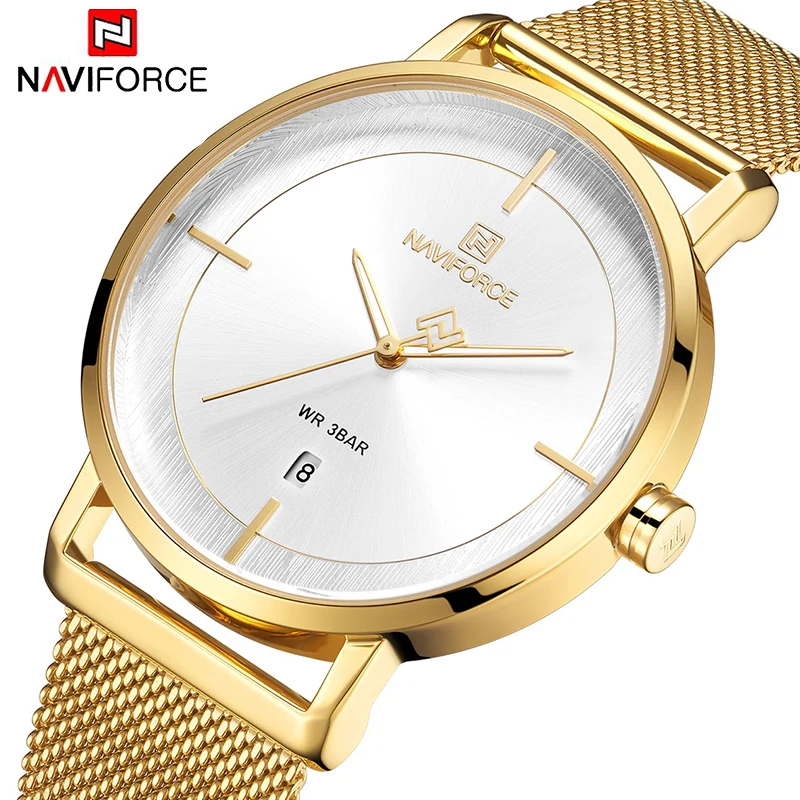 Часы наручные NAVIFORCE женские кварцевые Классические минималистичные аналоговые с