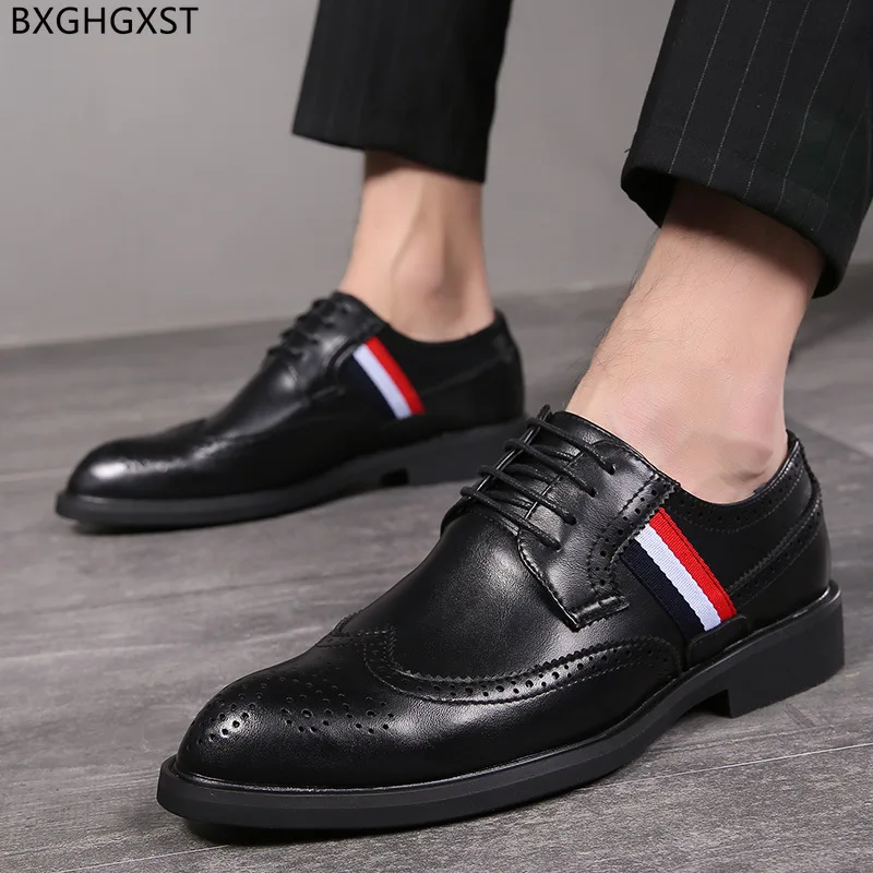 

Black Brogue Mens Wedding Dress Shoes Formal Oxford Shoes for Men 2023 Fashion Leather Shoes Men Chaussure Homme Zapatos Hombre