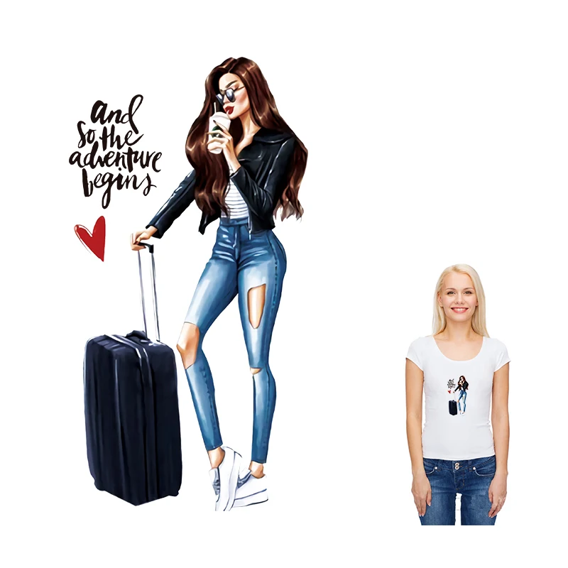 Нашивки для девочек с утюгом на переносице модные наклейки одежды термопринтом