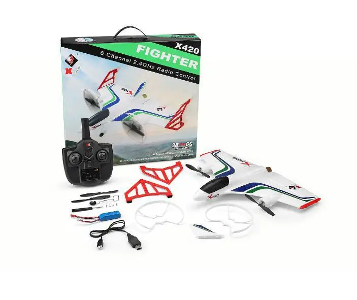 XK X420 2 4G 6CH 420 мм 3D6G VTOL вертикальное Снятие и посадка EPP 3D Аэробика FPV RC Самолет