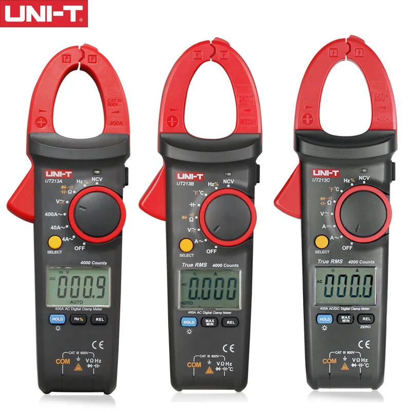 Uni-t цифровой клещи UT213C UT213B UT213A мультиметр True RMS Авто Диапазон температуры AC DC Амперметр Res емкость Freq NCV