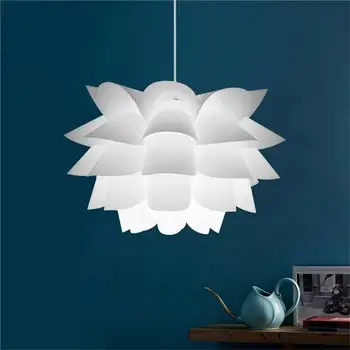 

DIY Puzzle Light Ceiling Chandelier Lotus Chandelier Beautiful Durable AC110-240V PVC Lampshade Loft Bedroom Living Room Decor