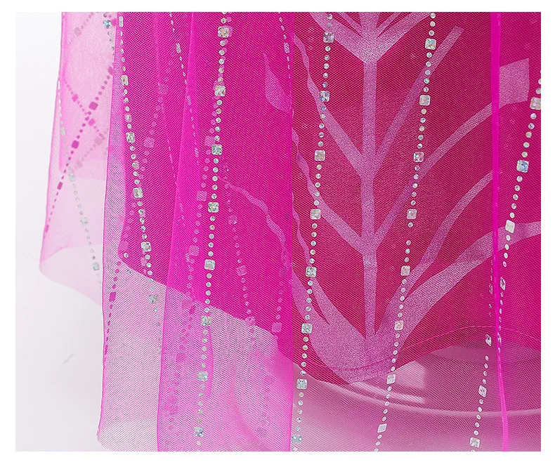Snow Queen 2 Cosplay Elsa Anna Girls Dress Summer Casual Mesh Princess Dress Party Performance Costume 4-12 Years Kids Dresses