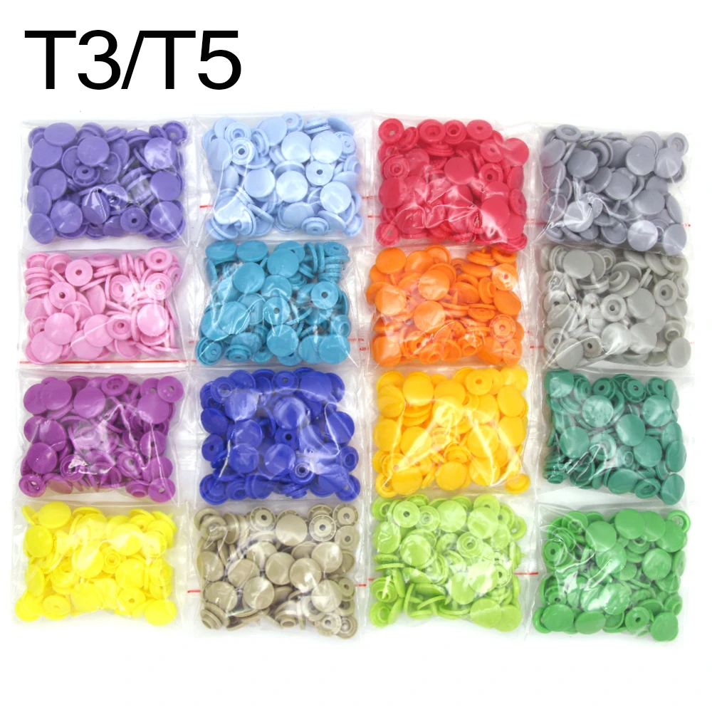 20Sets T3/T5 Round Snap Button KAM Plastic Buttons For Chirldren Folder