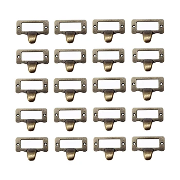 

20Pcs Antique Label Frame Card Holder Handle Drawer Box Case Cabinet Cupboard Carpenter Repair Decoration Hardware