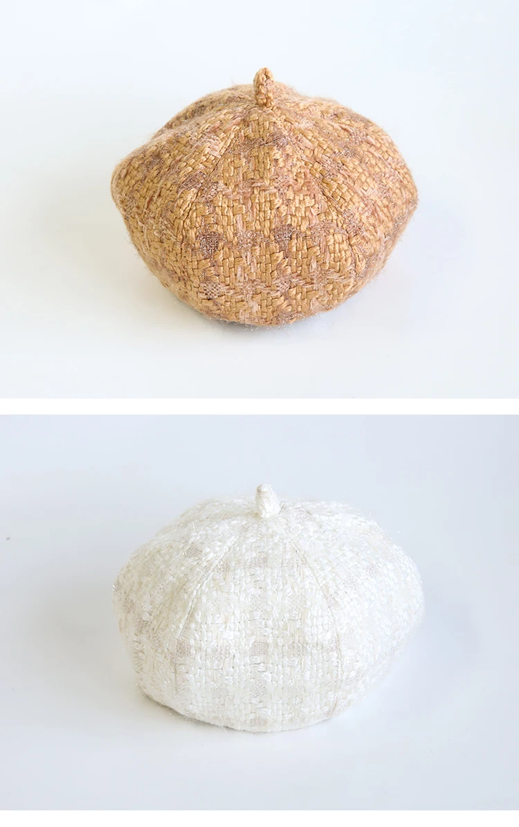 MAXSITI U/ детский зимний шерстяной клетчатый берет для девочек от 3 до 6 лет, модная шапка художника