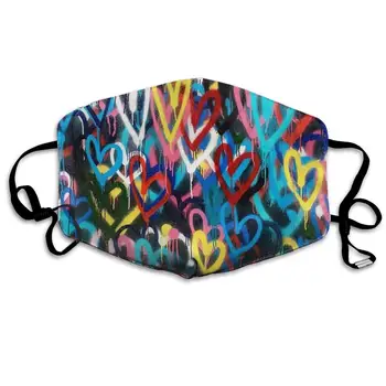 

Mouth Mask Color Heart Collection Print Masks - Breathable Adjustable Windproof Mouth-Muffle, Camping Running for Women and Men