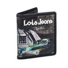 Lois модель, газетный бумажник, Молодежный принт, холст. Кошелек мальчик вертикально. 12606