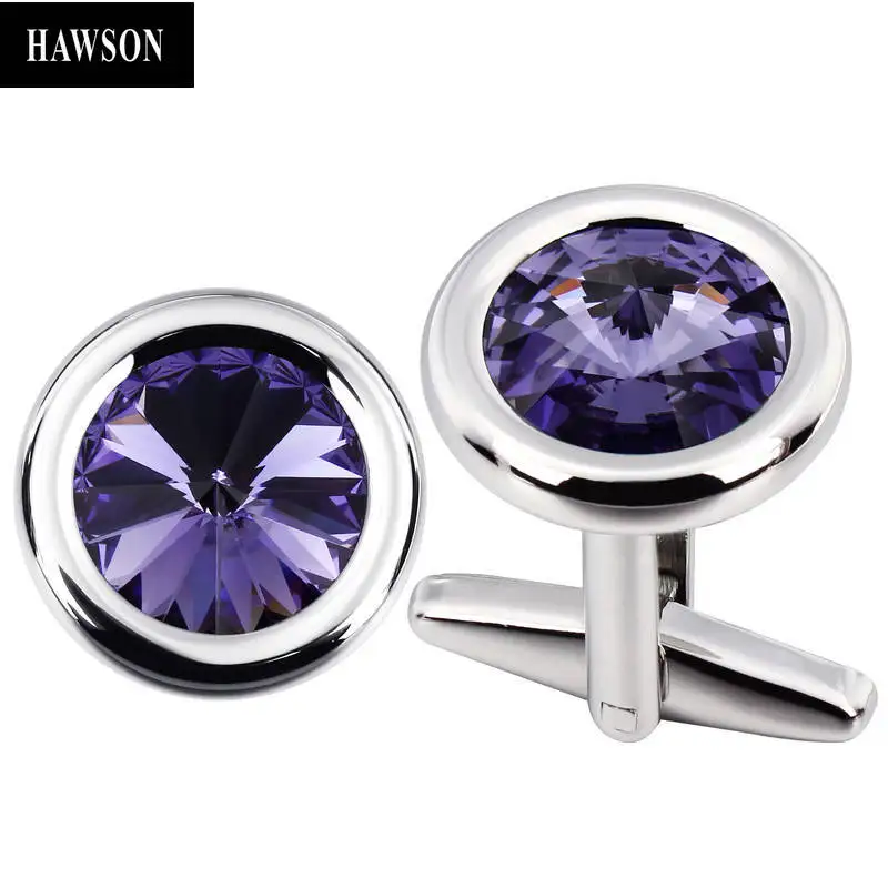 Мужские уникальные запонки HAWSON Crystal для смокинга ювелирные изделия мужчин|Зажимы