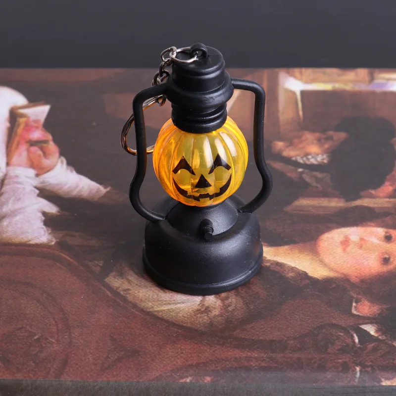 8x4cm Halloween Desktop Decoration Props Pumpkin Skeleton Head Lantern Witch Light Mall Scene Arrangement Supplies