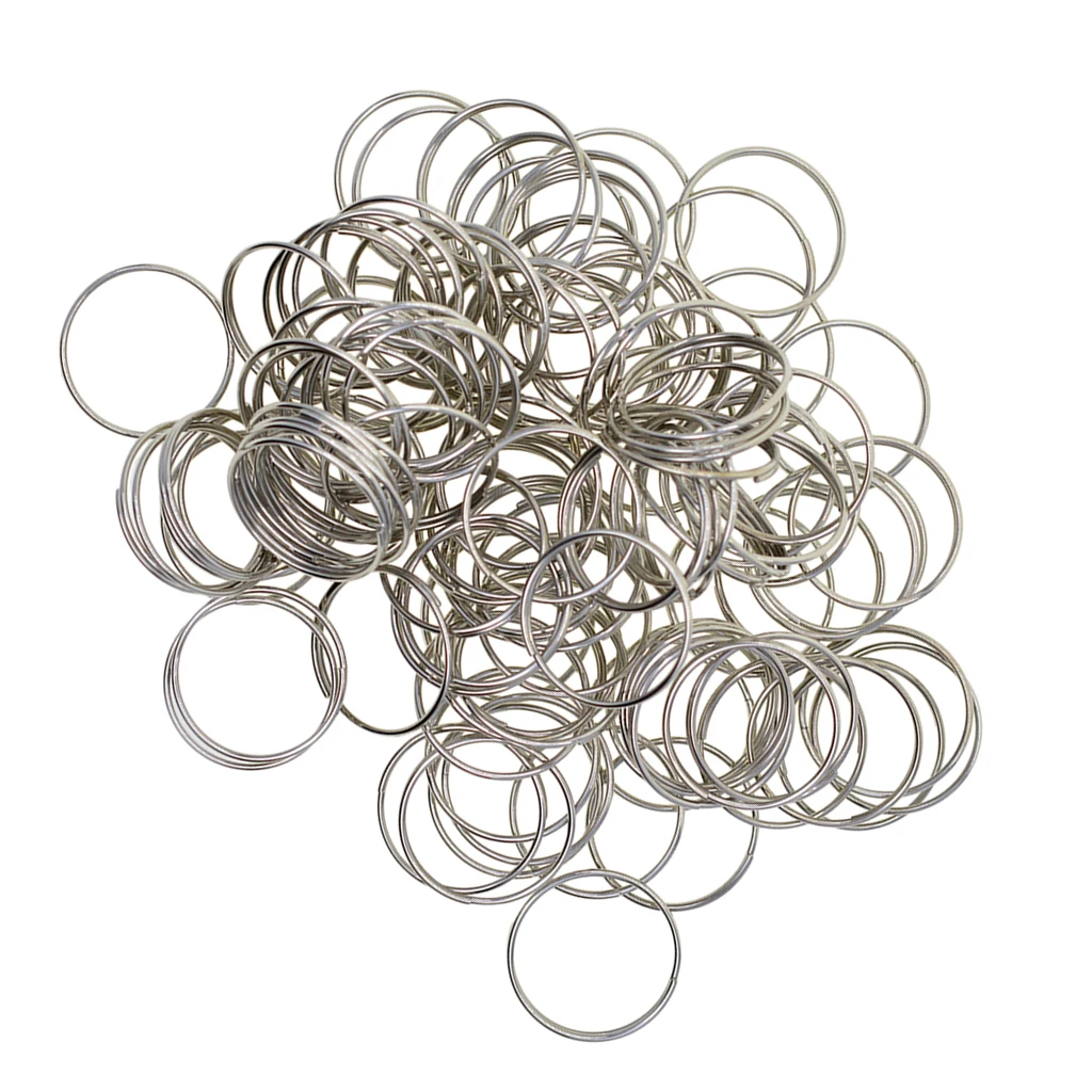 100Pcs Diy Crafts Supply Iron Keyring Keychain Split Ring Key Ring Chain Hook Hardware 20mm