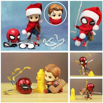 

Marvel Avengers Cute Iron Spiderman Homecoming Spider Man 10cm Action Figure Q Tom Holland Endgame Toys Doll 781 1037