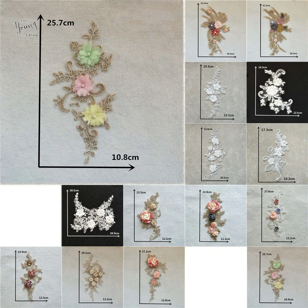 

Best Selling Fabric Trim 3D Flowers Delicate Sewing Neckline Decals Craft Supplies Lace Collar Ladies Decorative Accessories