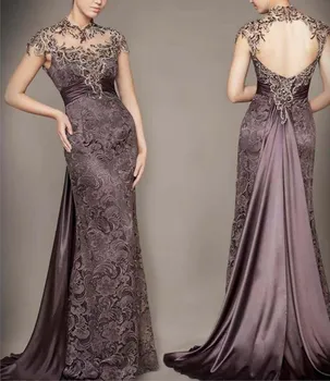 

vestido de festa longo robe de soiree evening dresses 2019 backless lace beaded Formal evening gown women elegant evening dress