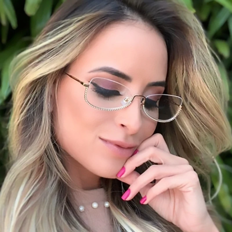 women's semi rimless eyeglass frames