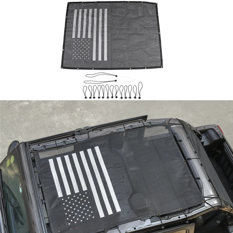 

for Jeep Wrangler JL 2018 Roof Insulation Net Sunscreen Ceiling Mesh Soft Top 4Doors Sunshade Cover Car Exterior Accessories