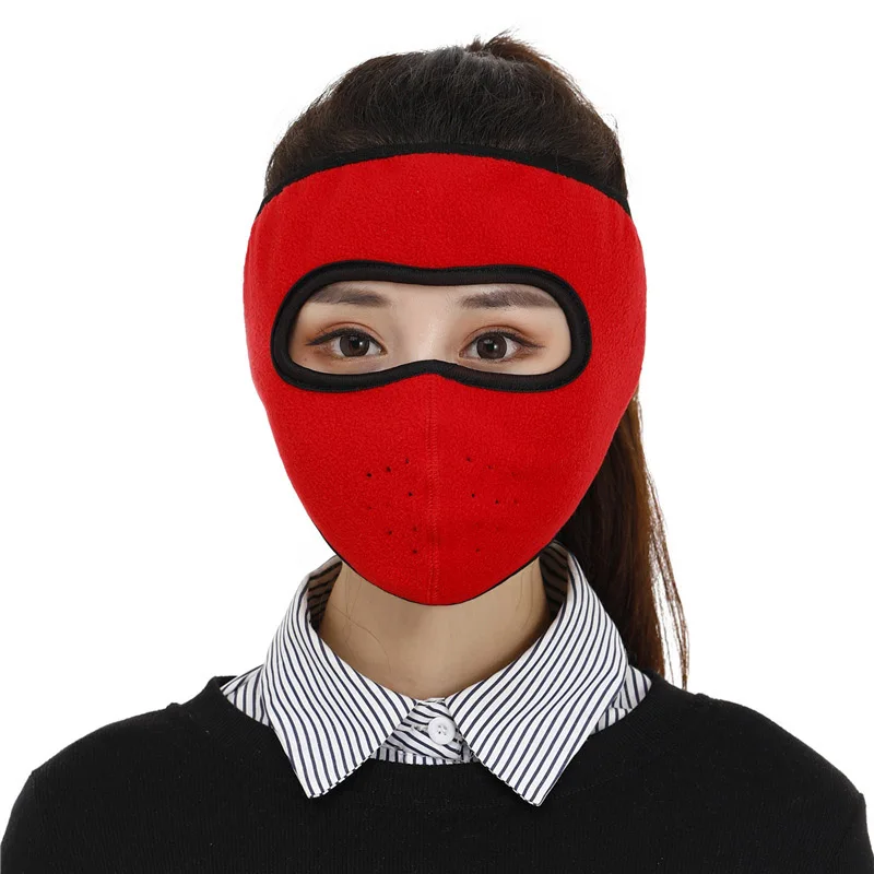 Men Women Winter Warm Full Face Mask Outdoor Riding Ski Dustproof Breathable Double-sided fleece sweat-absorbent Mask