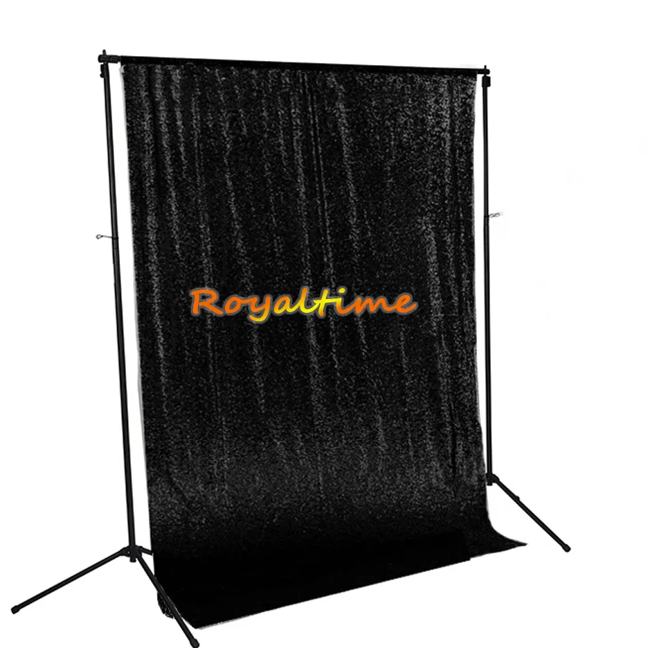 Royaltime фоны цвета фуксии, золота, розы, золота, с блестками, вечерние, свадебные, для фотосъемки, фон, Декор, занавески с блестками, драпировка, панели с блестками - Цвет: Black
