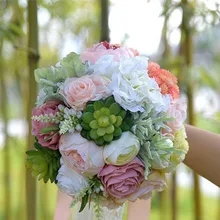 Wedding Romantic Bouquet Bride Bridal Bouquets Bridesmaid Bouquet Artificial Flowers Valentine's Day Confession Party Church H17