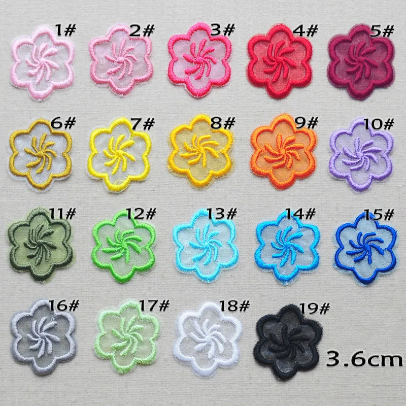 Chiffon shirt clothes decorative applique cloth patch embroidered mesh backing gum organza more color lace Iron On flowers | Дом и сад