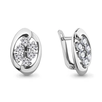 

AQUAMARINE earrings with cubic zirconia, silver 925