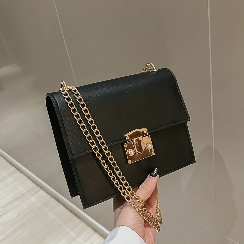 

Simple Small Bag Women's 2020 New Style Fashion Textured Western Style Shoulder Bag Korean-style Versatile Shoulder Chain Square