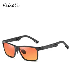 Feiseli брендовые новые мужские поляризованные солнцезащитные очки цветной, отражающий солнцезащитные очки из алюминия и магния, отражающие
