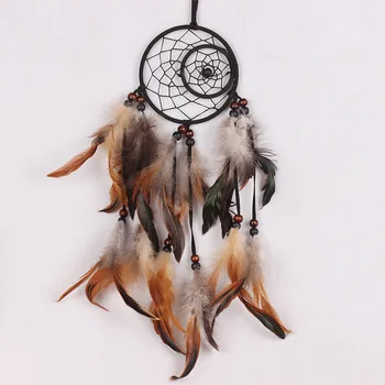 

MS8088 Creative Moon And Dreamcatcher Hand-woven Home Wall Decoration Car Mounted Feather Pendant