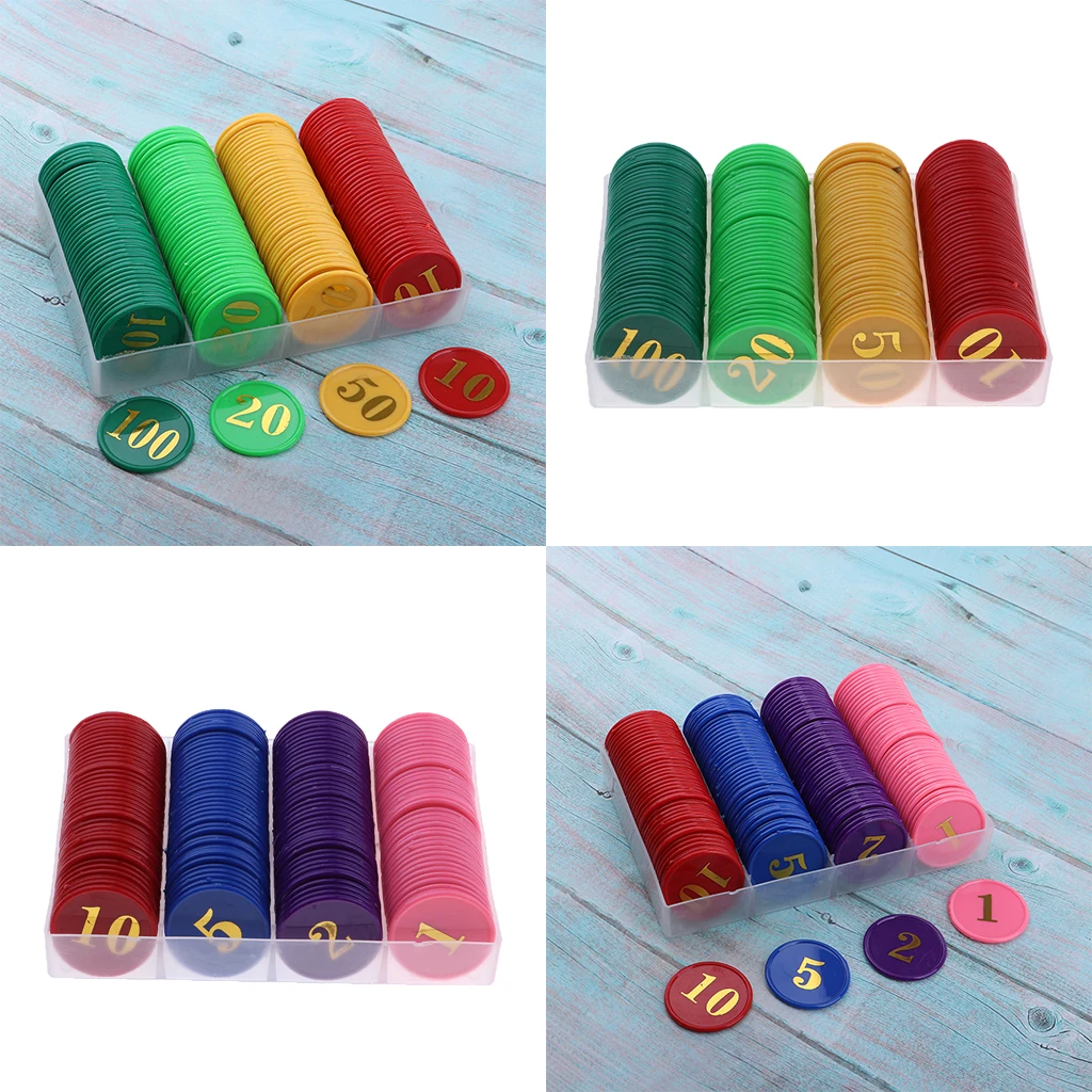 320Pcs Board Game Poker Chips Casino Game Recreation Money Chips Set