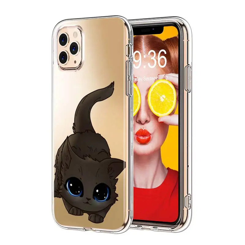 Силиконовый ТПУ чехол для iPhone 11 11Pro XS MAX XR X Kawaii милый кот для iPhone 8 7 6S 6 Plus 5S чехол для телефона