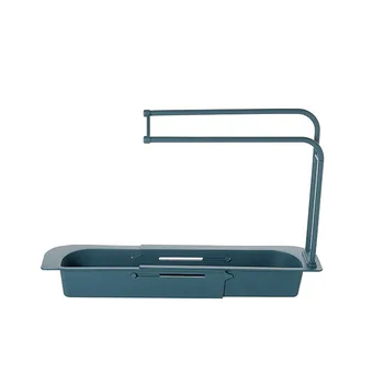 

Drain Rack Sink Adjustable Rack Kitchen Drain Tank Adjustable Telescopic Wipe Rack Storage Hanging Basket Rack