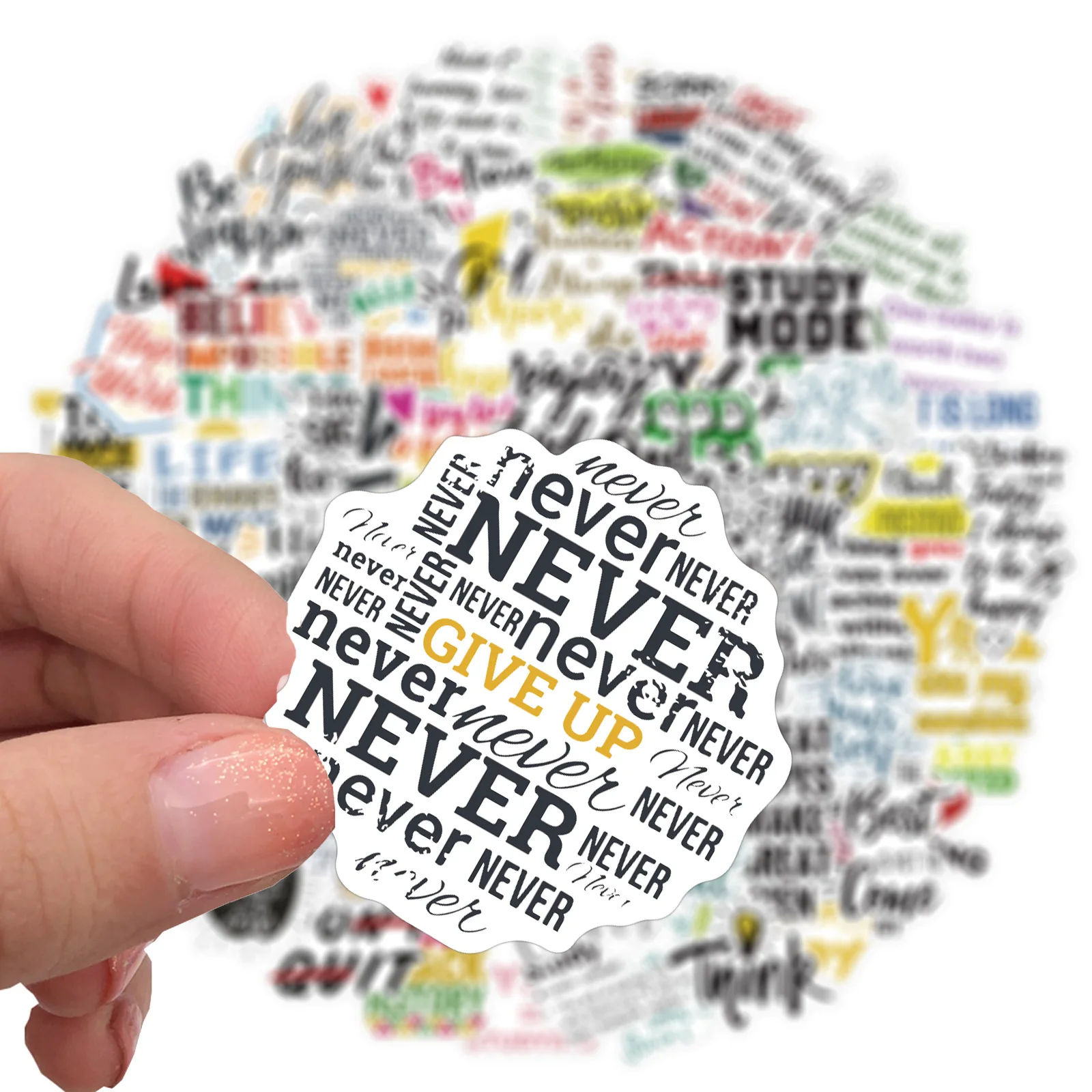 10/30/50/100Pcs Motivational Phrases Motto Sticker Quotes Sentences DIY Laptop Luggage Refrigerator Skateboard Toy Decal | Игрушки и