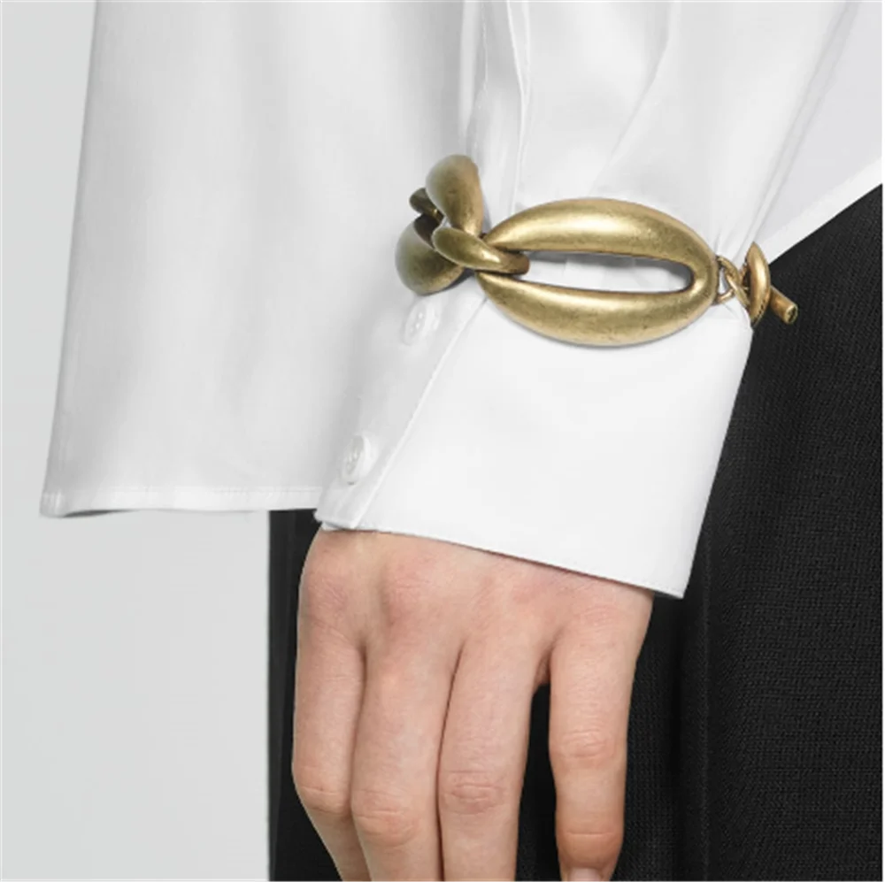 ZA Limited Edition Embossed Link Bracelet Bohemian Bracelet for Women Luxury Rose Gold Bracelet Bracelet Bangles Travel