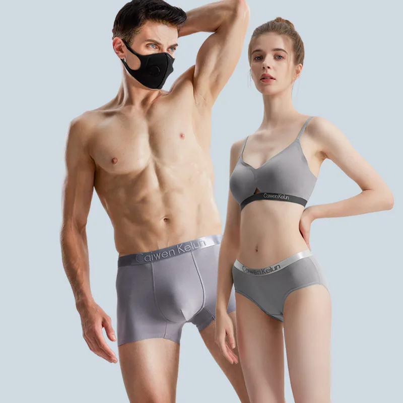 Couple Men's Triangle Women's Boxer Briefs Pure Cotton Sexy Korean Personality Youth Summer Breathable Shorts Head