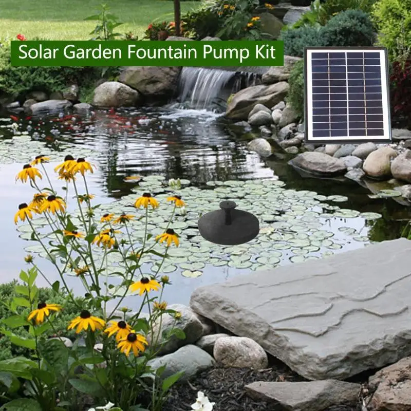 

12V 5W Solar Floating Pump Water Fountain Pump Simple and Generous Safety and Non-toxicity Garden Fish Pond Submersible Pump