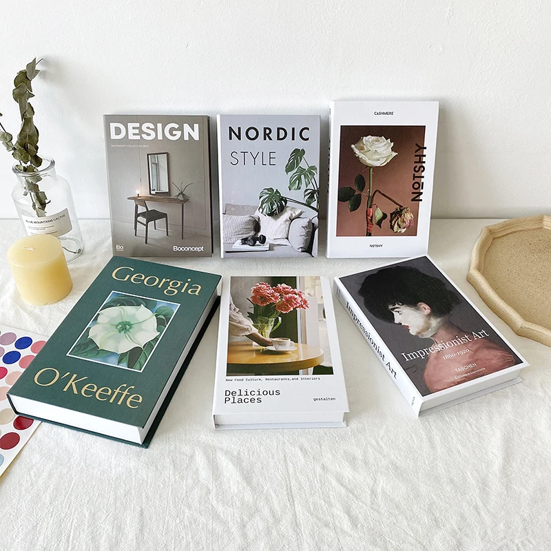 

Fake Book Decorations and Ornaments Set Decorative Book Nordic Style Ins Minimalist English Magazine Modern Simulation Book