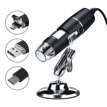 

ABS Digital Microscope Hand Held Endoscope 0.3 mp 8LED 1000X Mobile Phones Waterproof Real-Time Video Photos Monitoring