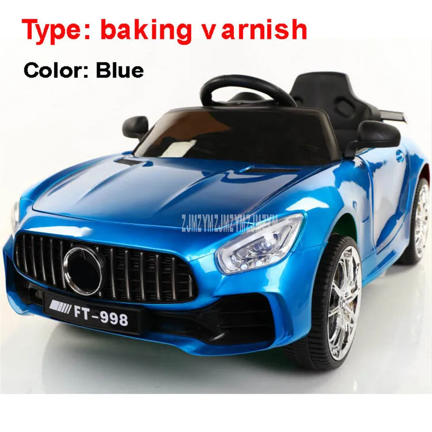 baking varnishBlue Электромобиль для детей, Детский автомобиль, пульт дистанционного управления с usb-разъемом для детей 1-3-6 лет, игрушечный автомобиль с четырьмя колесами, может управлять - Цвет: baking varnishBlue