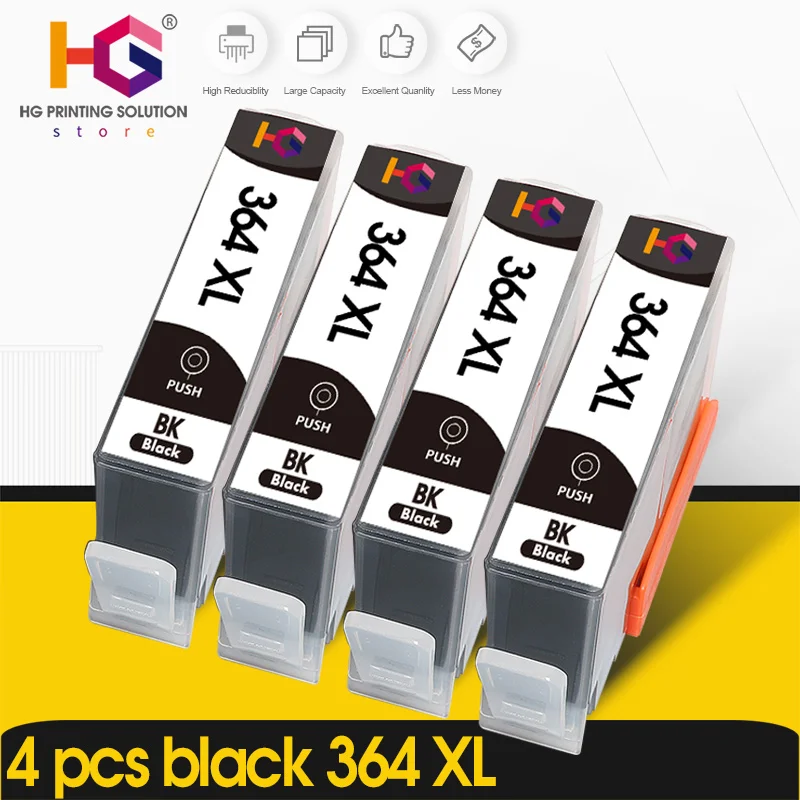 Printer Ink Cartridge 4 pcs for HP364XL HP 364 XL for HP Photosmart 5510 5515 6510 B010a B109a B209a Deskjet 3070A HP364