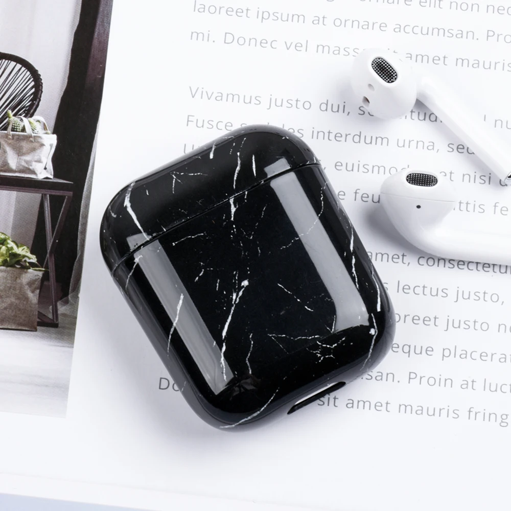 09 Жесткий чехол с мраморным узором для Apple Airpods, милый чехол для наушников Airpods 2 1, аксессуары для наушников, чехол для Air Pods - Цвет: 09