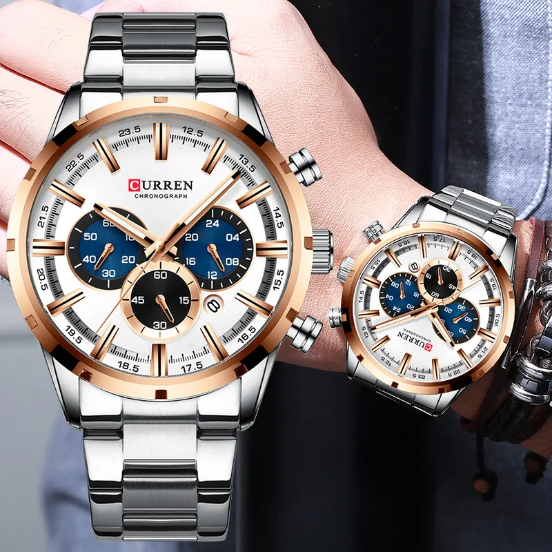 Curren Mens Watches Top Brand Luxury Chronograph Waterproof Led Digital Watch Men Naviforce Men Watches Quartz Relogio Masculino