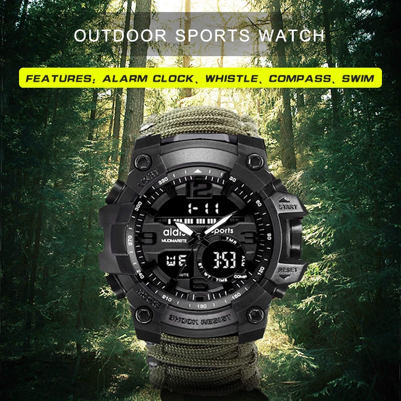  Sport Watch Men Relogio Digital Military LED Compass Waterproof Shock Sports Watches Electronic Wri